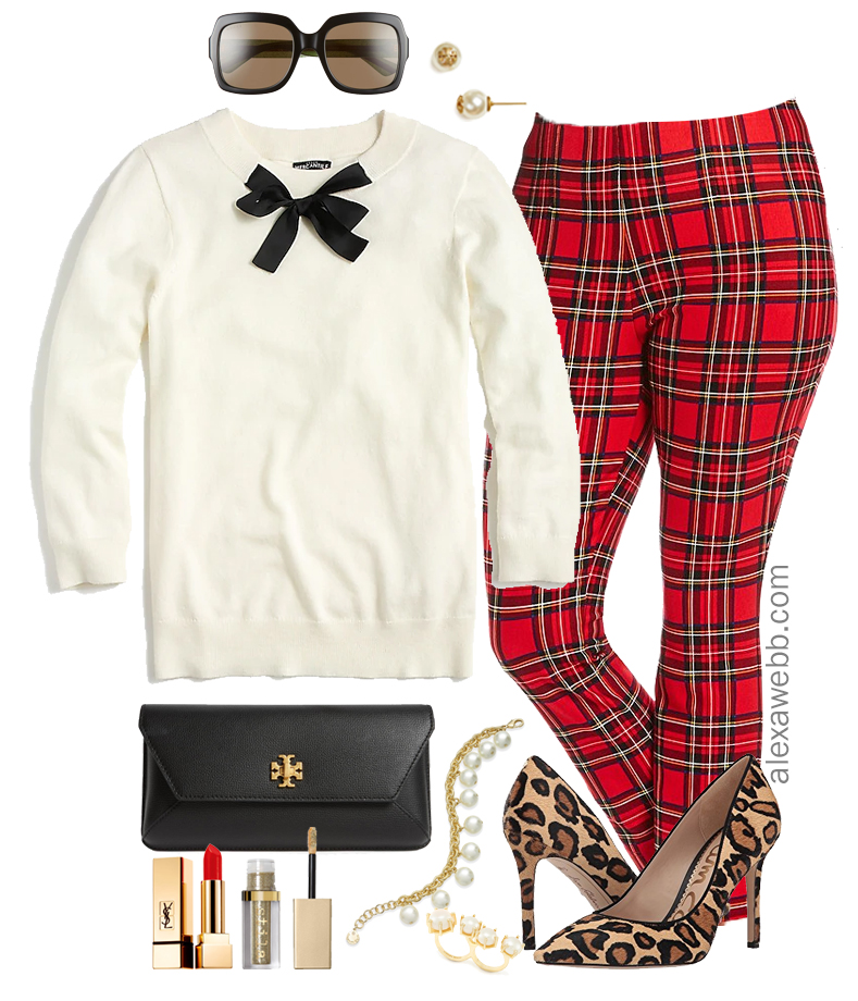 plaid pants outfit plus size