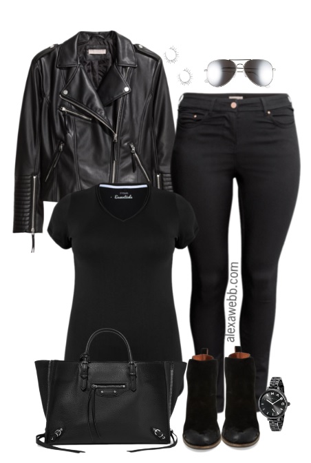 Plus Size Biker Jacket Outfit - Alexa Webb (452 x 672 Pixel)