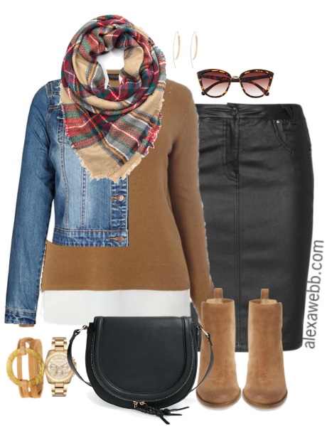 Plus Size Faux Leather Skirt {3 Ways} - Alexa Webb