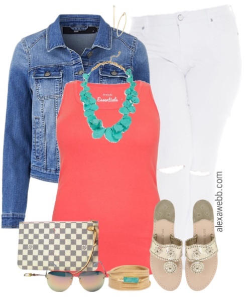 Plus Size Summer Coral Outfit - Alexa Webb