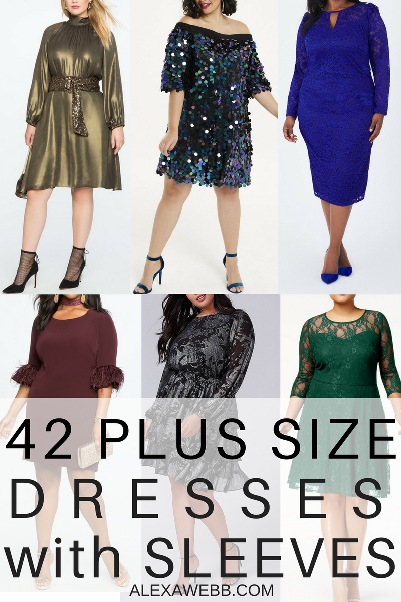 42 Plus Size Party Dresses {with Sleeves} - Alexa Webb