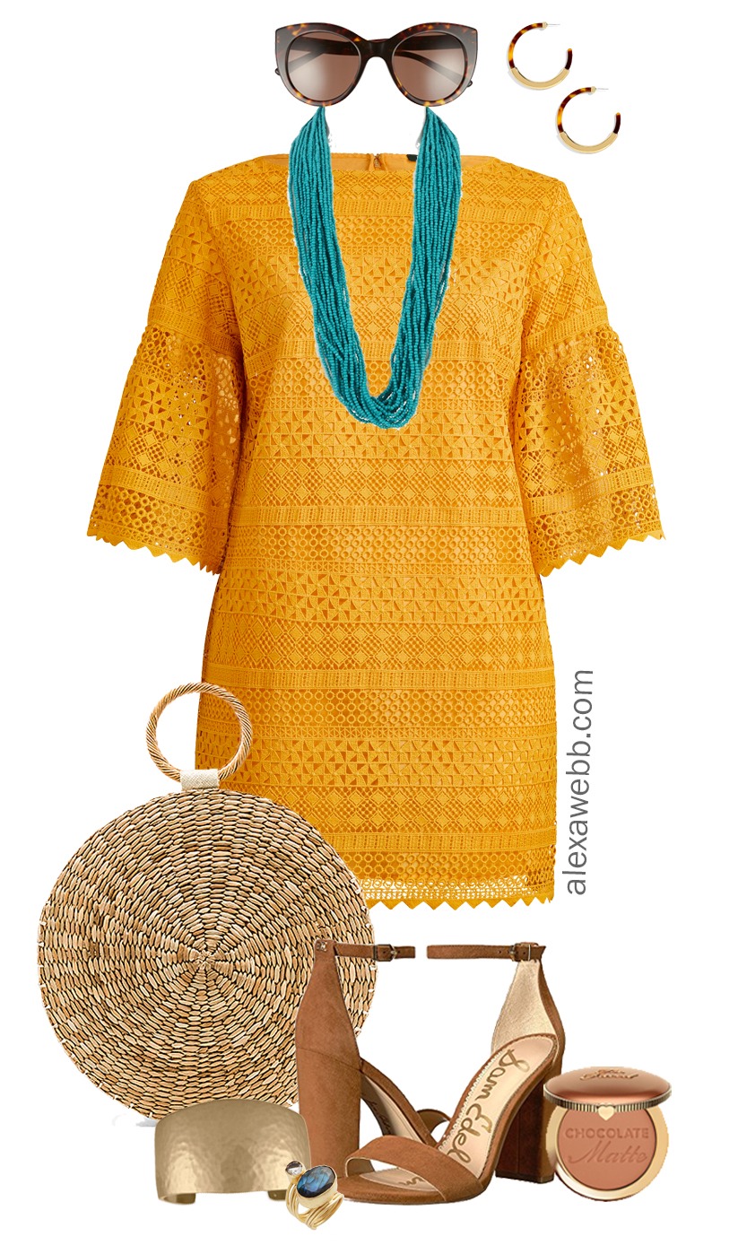 plussizemustarddressoutfitalexawebb718 Alexa b