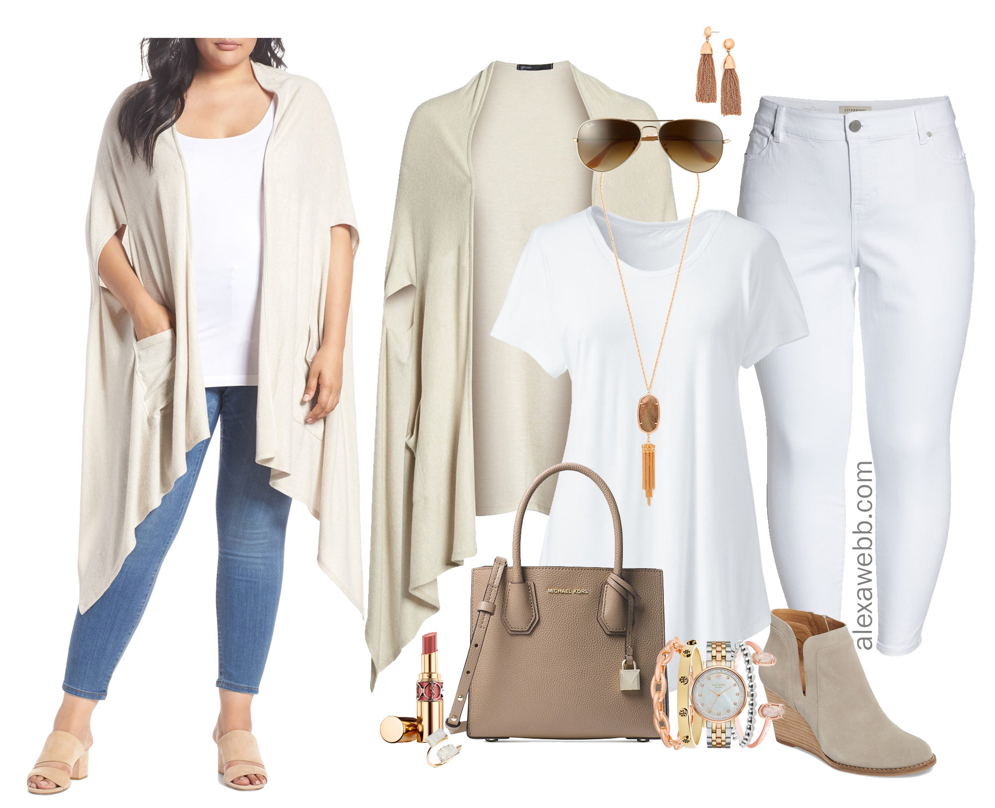 plus size white jeans outfit