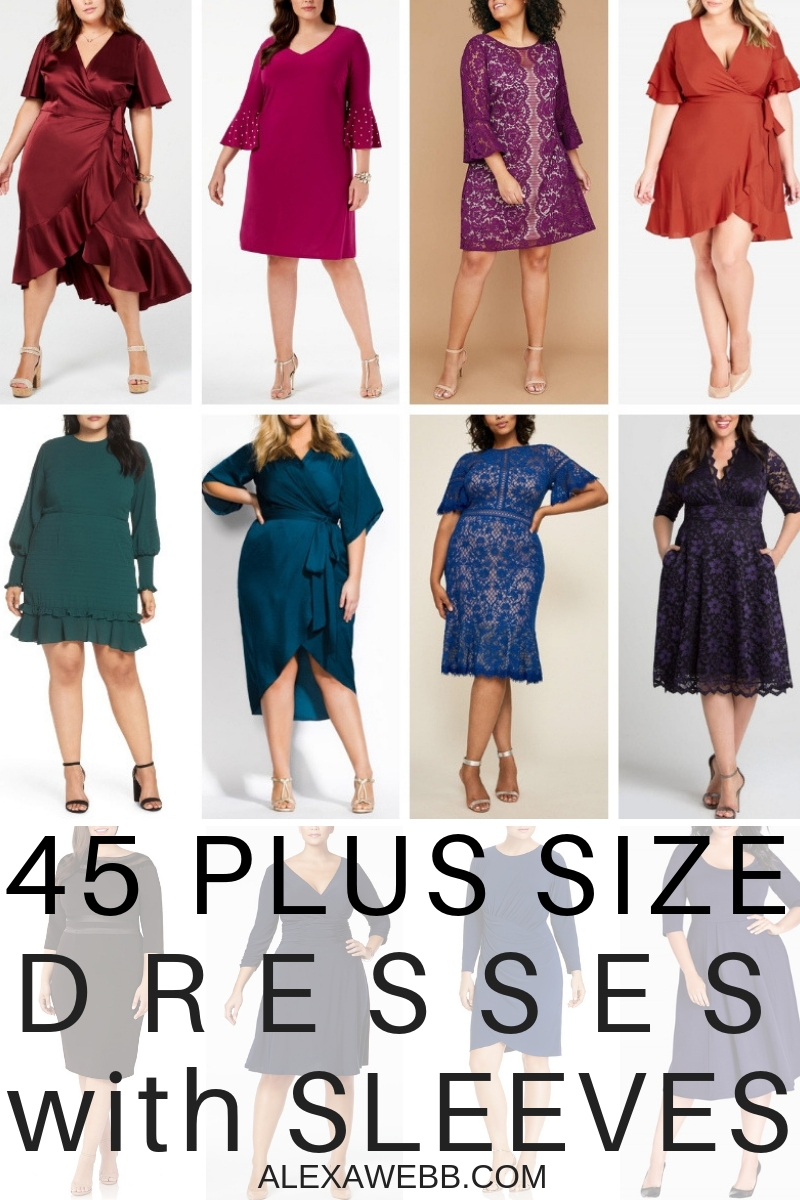 45 Plus Size Wedding Guest Dresses {with Sleeves} - Alexa Webb