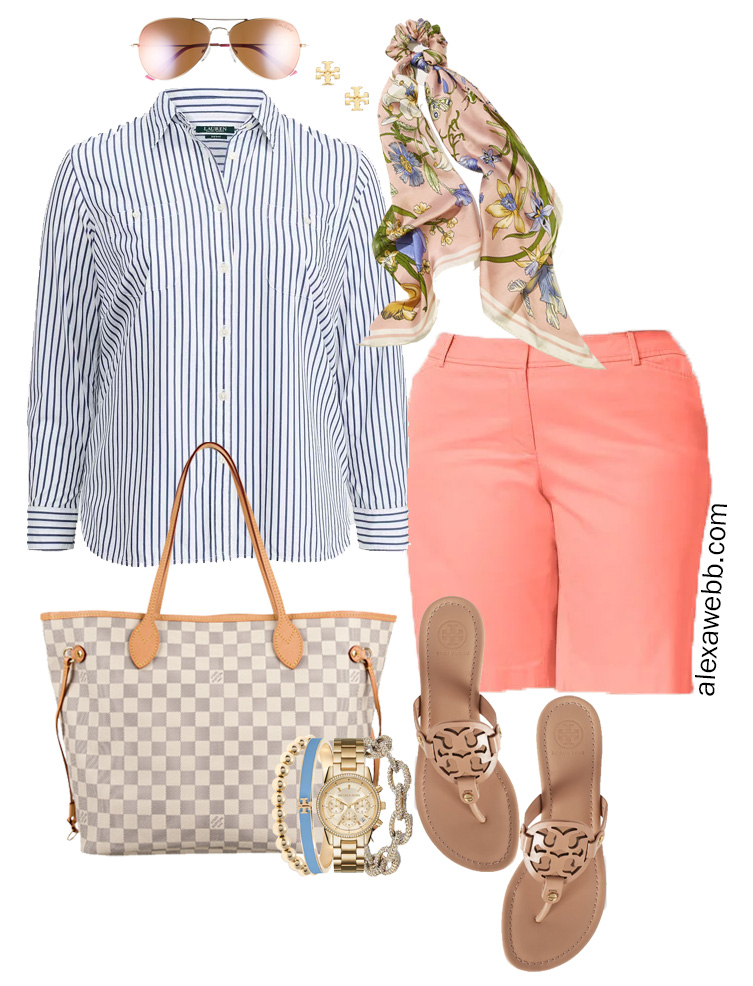 plus size coral shorts