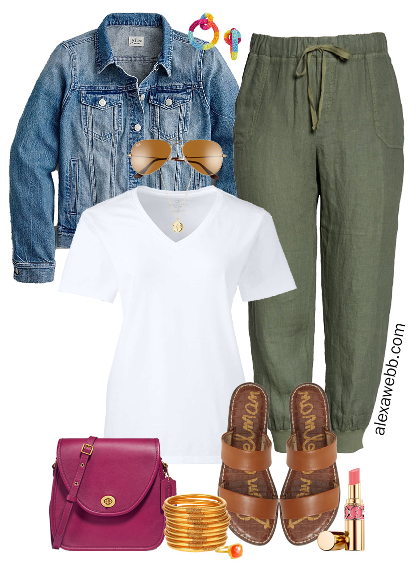 Plus Size Linen Joggers Outfit - Alexa Webb
