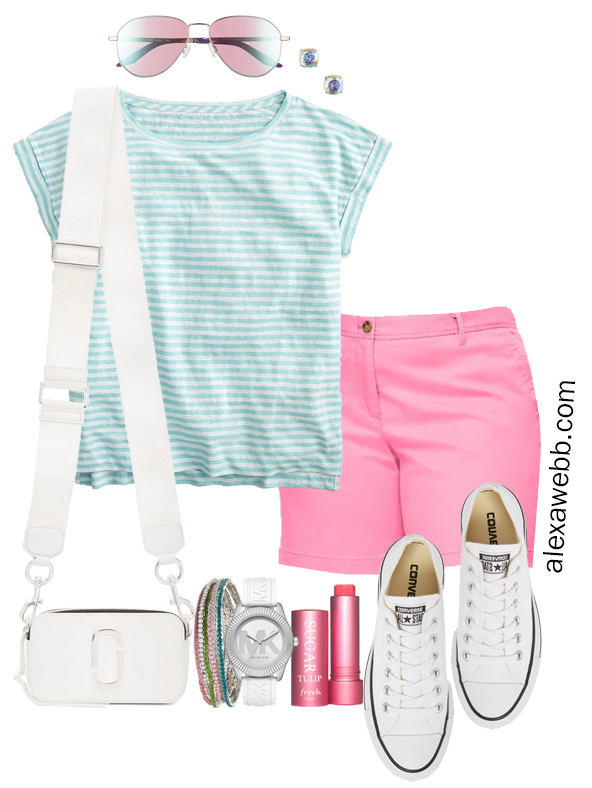 Plus Size Hot Pink Shorts Outfit - Alexa Webb