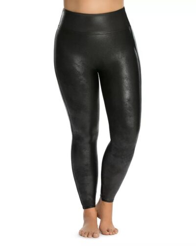 Plus Size Sporty Faux Leather Leggings Outfit - Alexa Webb