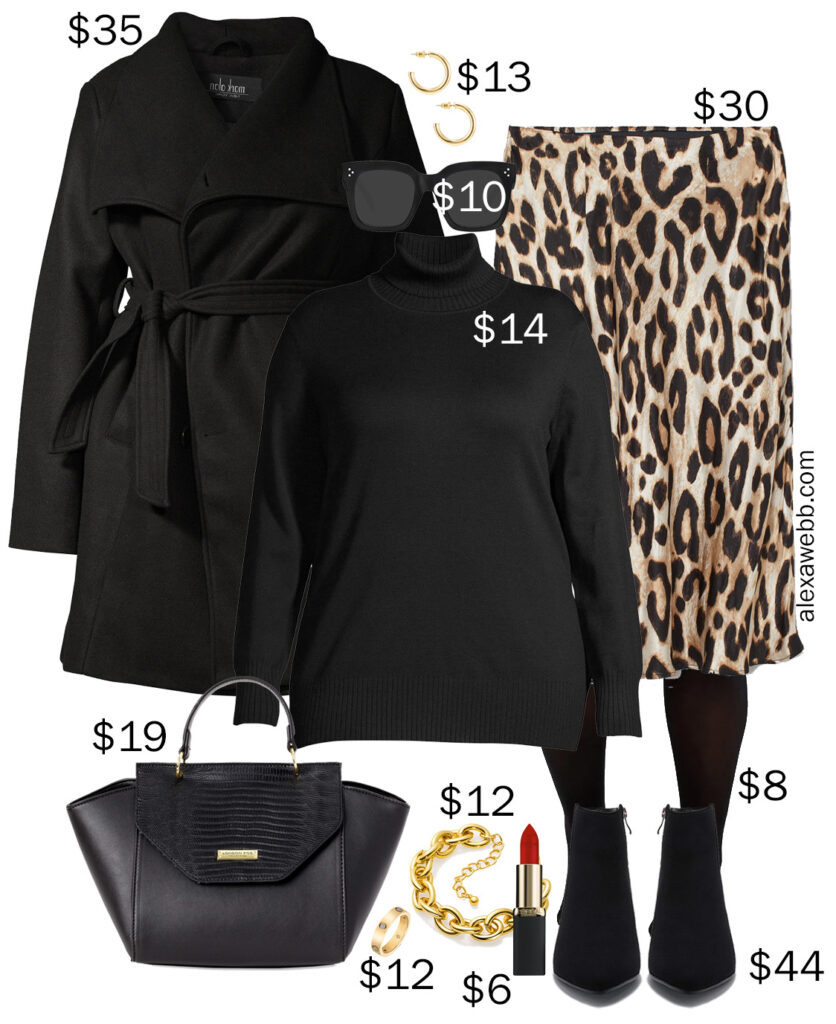 Plus Size on a Budget – Leopard Skirt Work Outfit - Alexa Webb