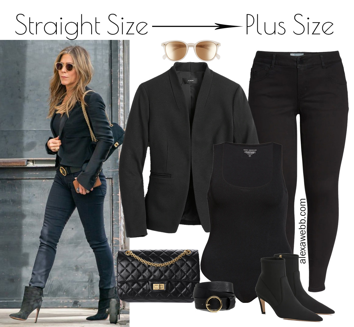 Plus Size Plaid Blazer & Mom Jeans Outfit Ideas - Alexa Webb