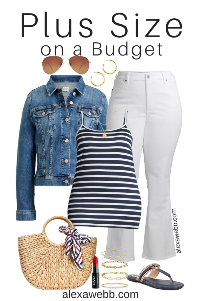Plus Size on a Budget – White Flare Jeans Outfit - Alexa Webb