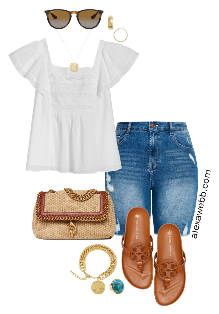 Plus Size White Eyelet Tops Part 1 Alexa b