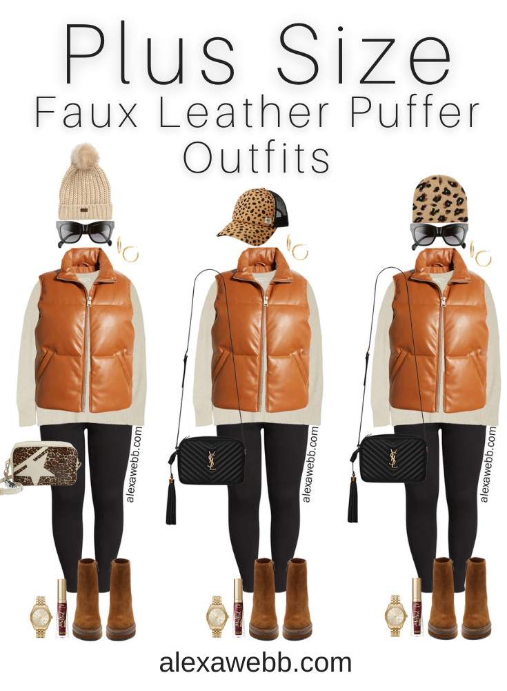 Plus Size Red Puffer Vest Outfits - Alexa Webb