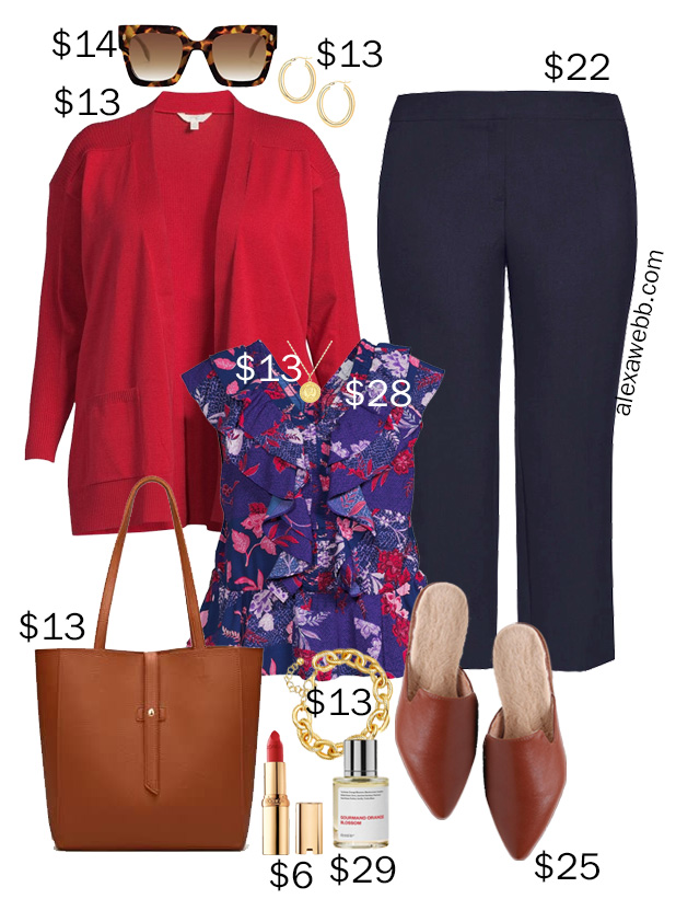 Plus Size Red Pants Work Outfit - Alexa Webb