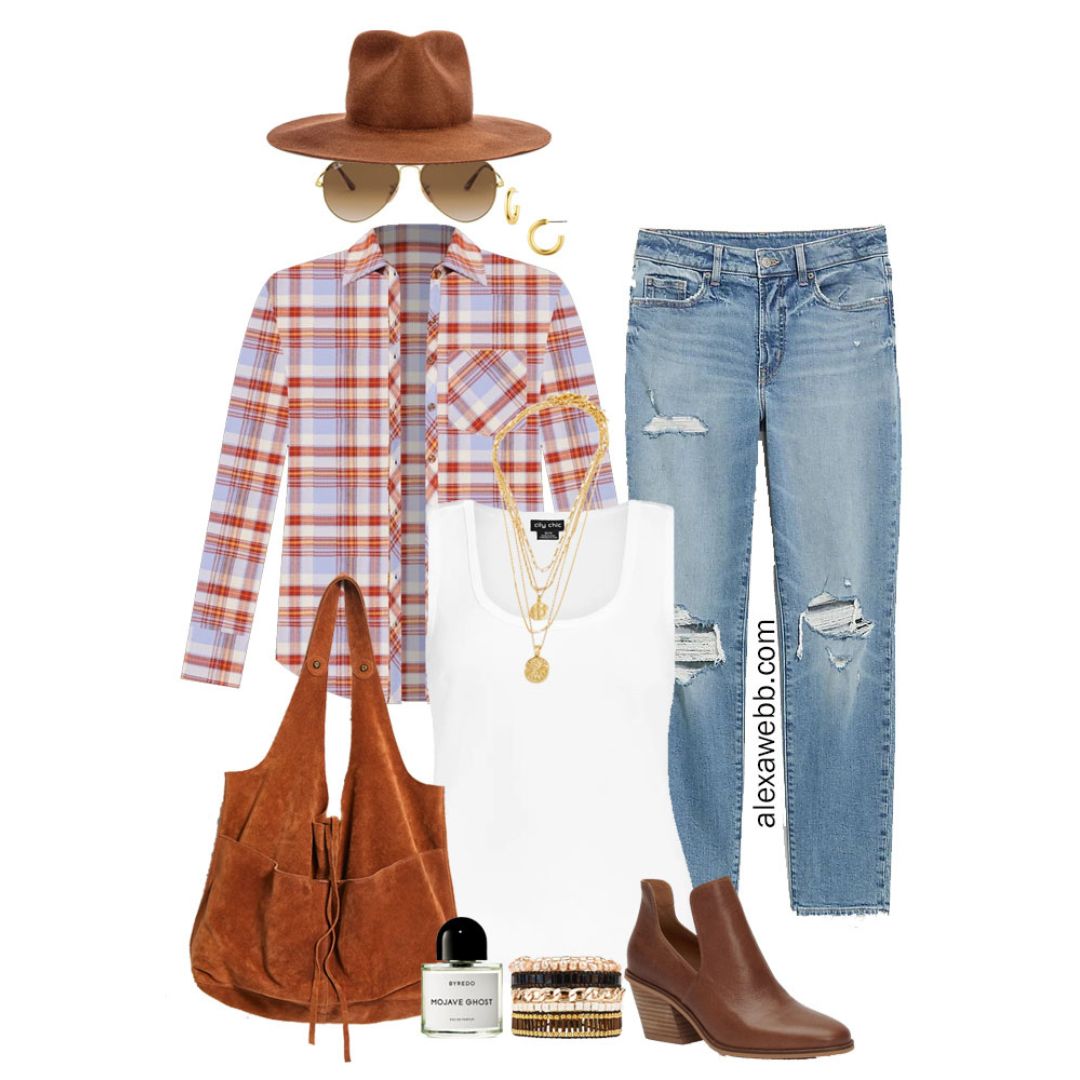 Plus Size Fall Plaid Outfit - Alexa Webb