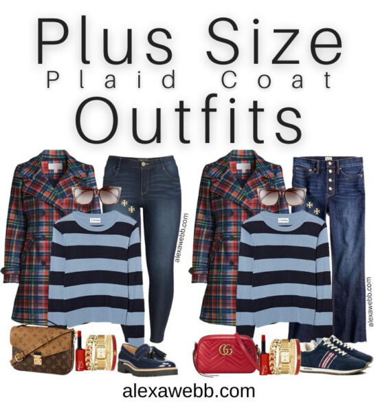 Plus Size Plaid Coat Outfits - Alexa Webb