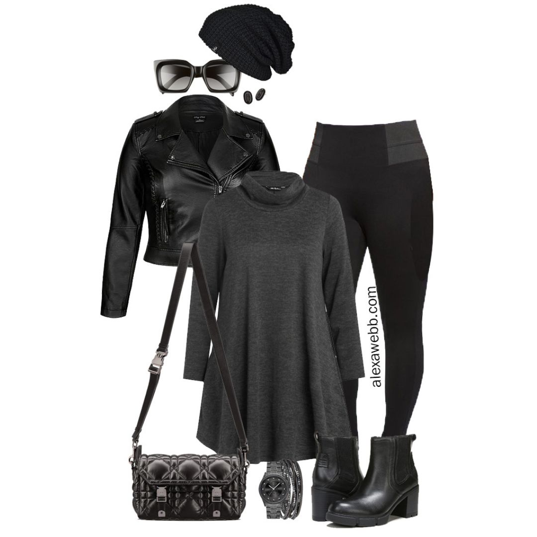 Plus Size All Black Fall Outfit - Alexa Webb