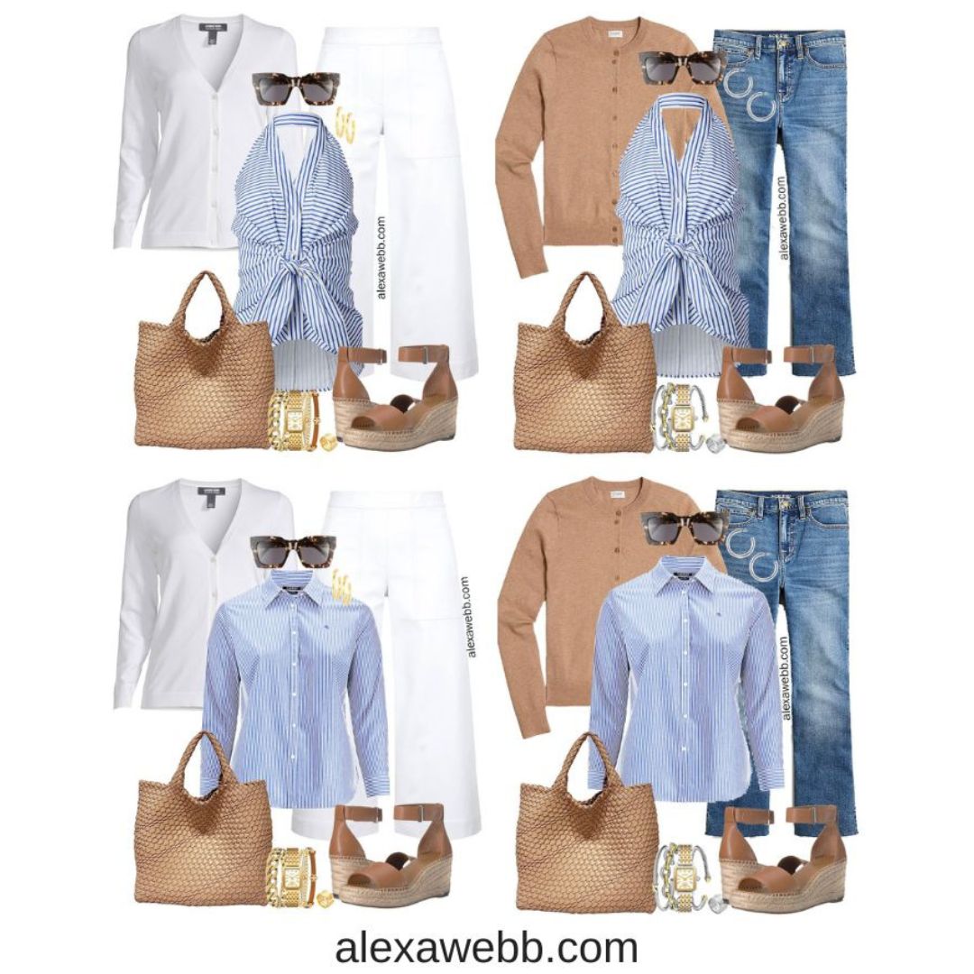 Plus Size Striped Shirt Outfits - Alexa Webb