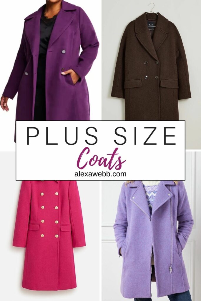 plus size purple coats