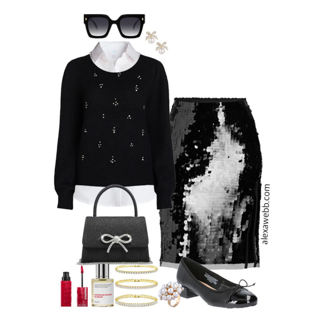 Plus Size on a Budget – Sequin Holiday Outfit - Alexa Webb