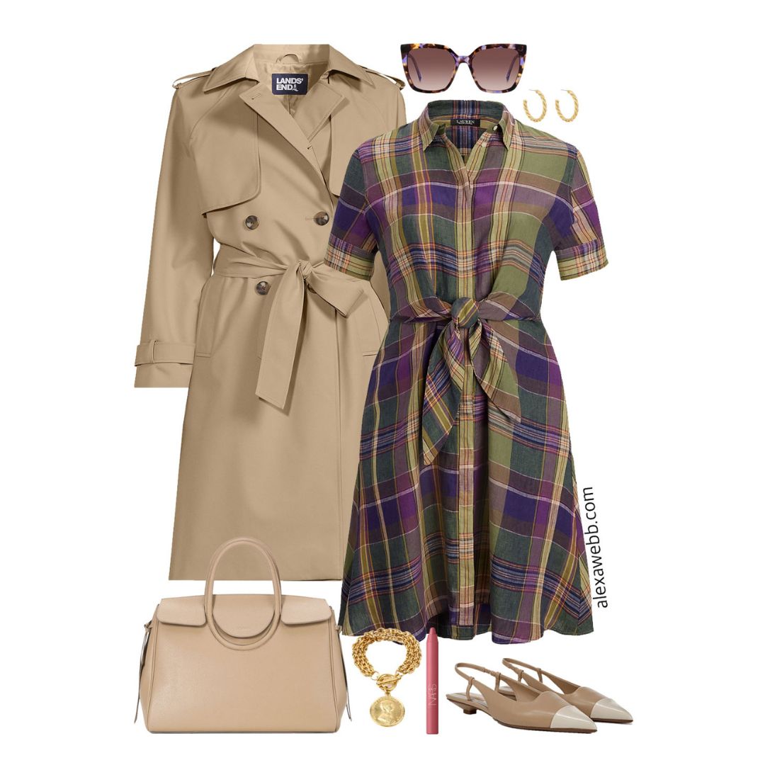 Plus Size Spring Plaid Dress Outfit - Alexa Webb