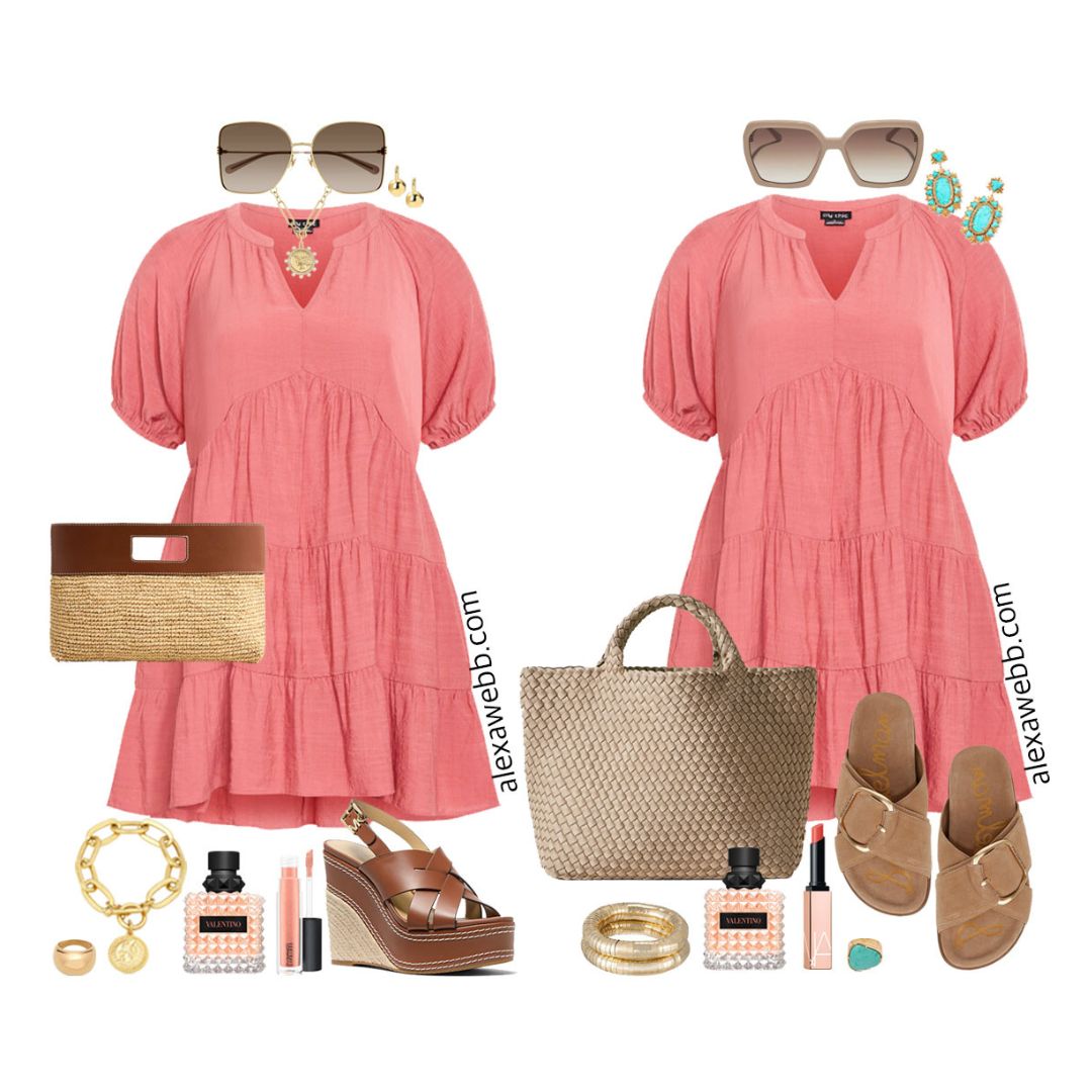 Plus Size Coral Dress Outfits - Alexa Webb