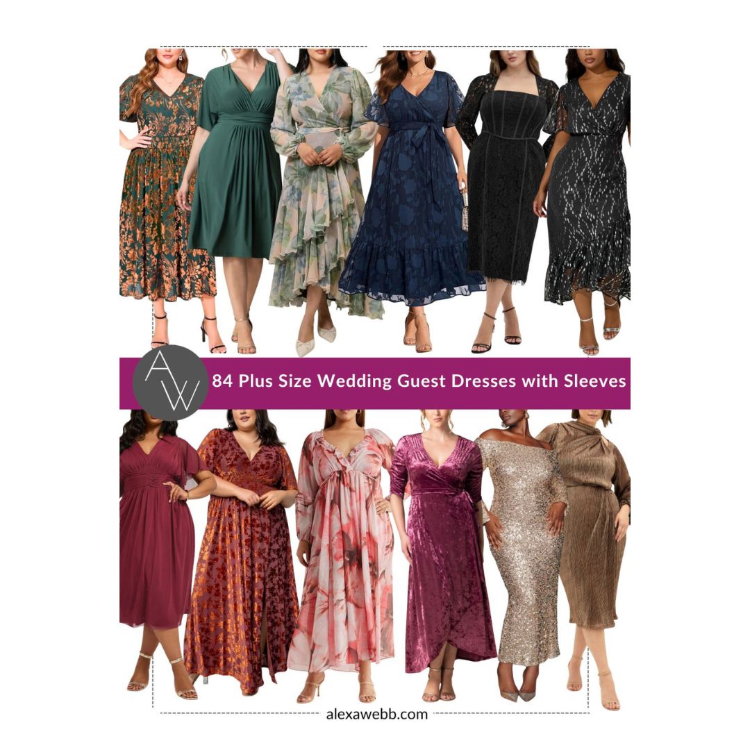 84 Plus Size Fall Wedding Guest Dresses with Sleeves - Alexa Webb